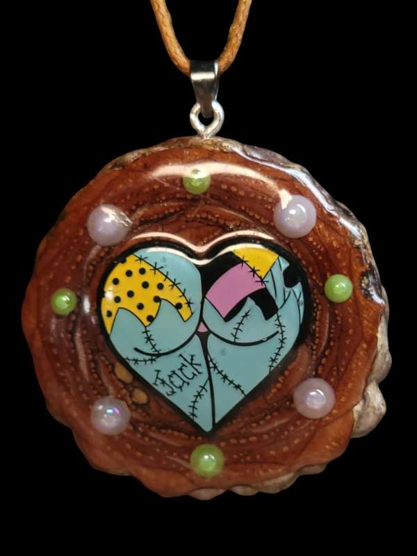 Ragdoll Halloween heart pinecone pendant