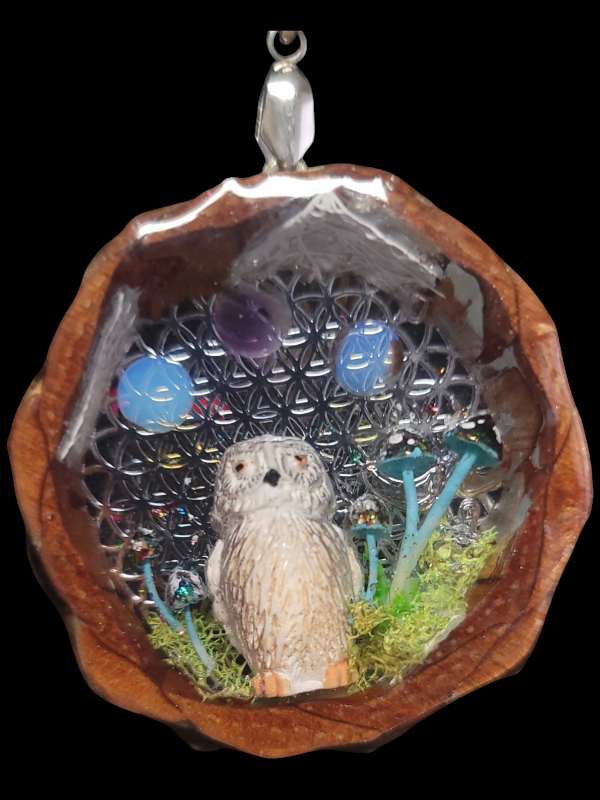 Night Owl Pinecone Pendant